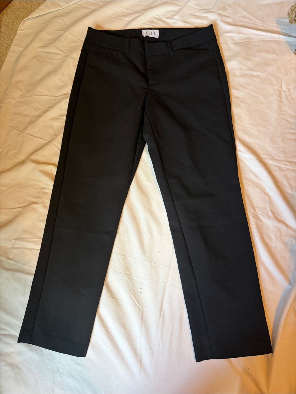Elle Black Straight-Leg Dress Pants